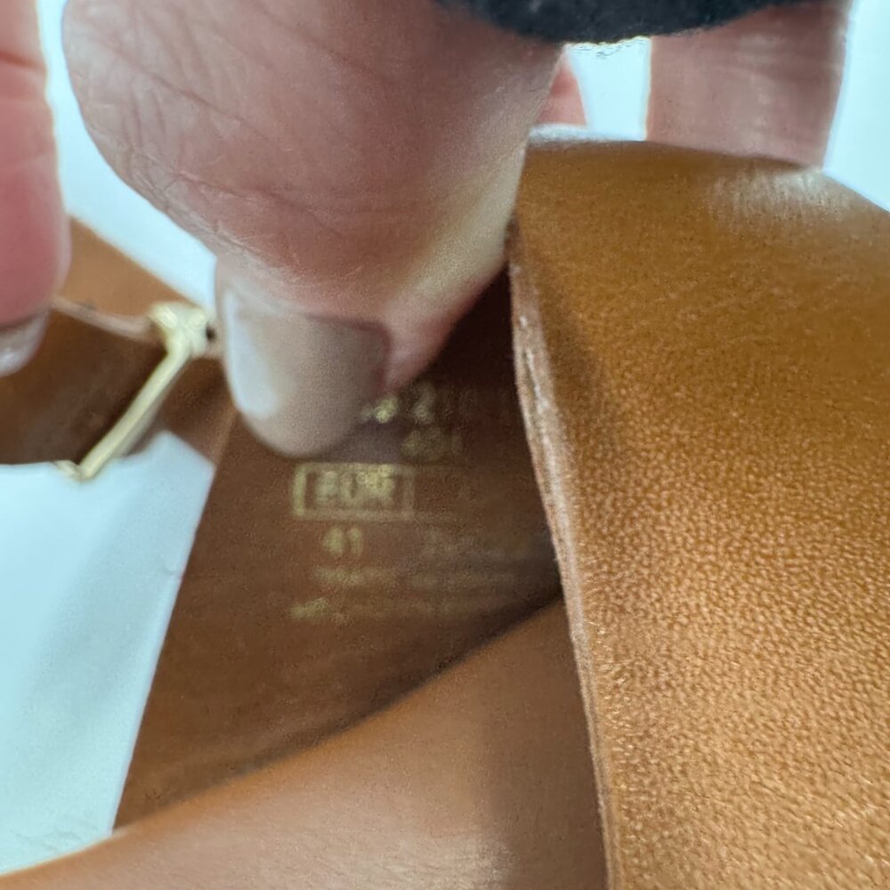 Zara Tan Leather Hessian Wedge Sandals Size 41 - Picture 8 of 11